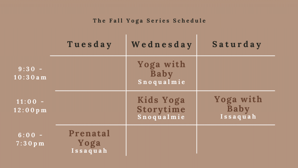 Prenatal Yoga, Postnatal Yoga & Fitness, Yoga with Baby, Kids Yoga & Storytime in Issaquah and Snoqualmie