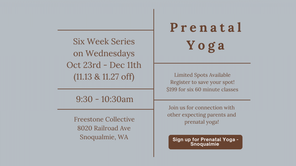 Prenatal Yoga Snoqualmie Schedule